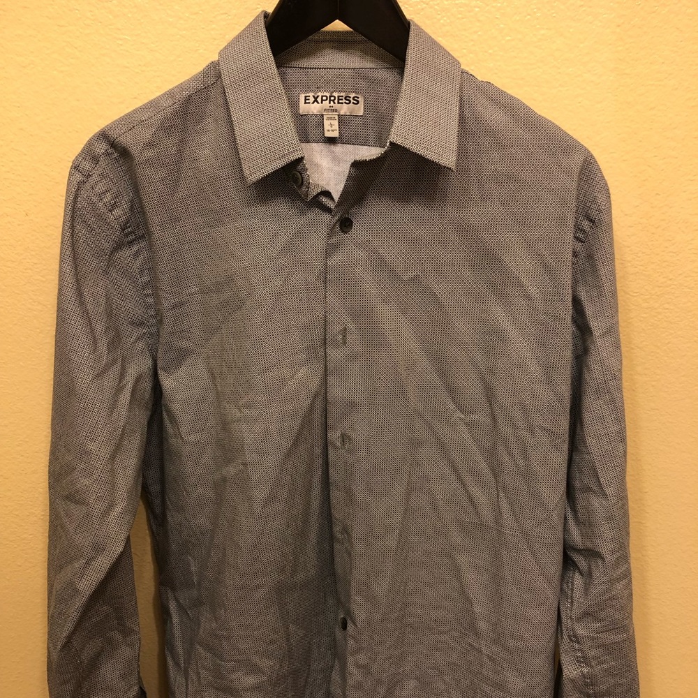 Men’s Large Express Button Down Dress Shirt